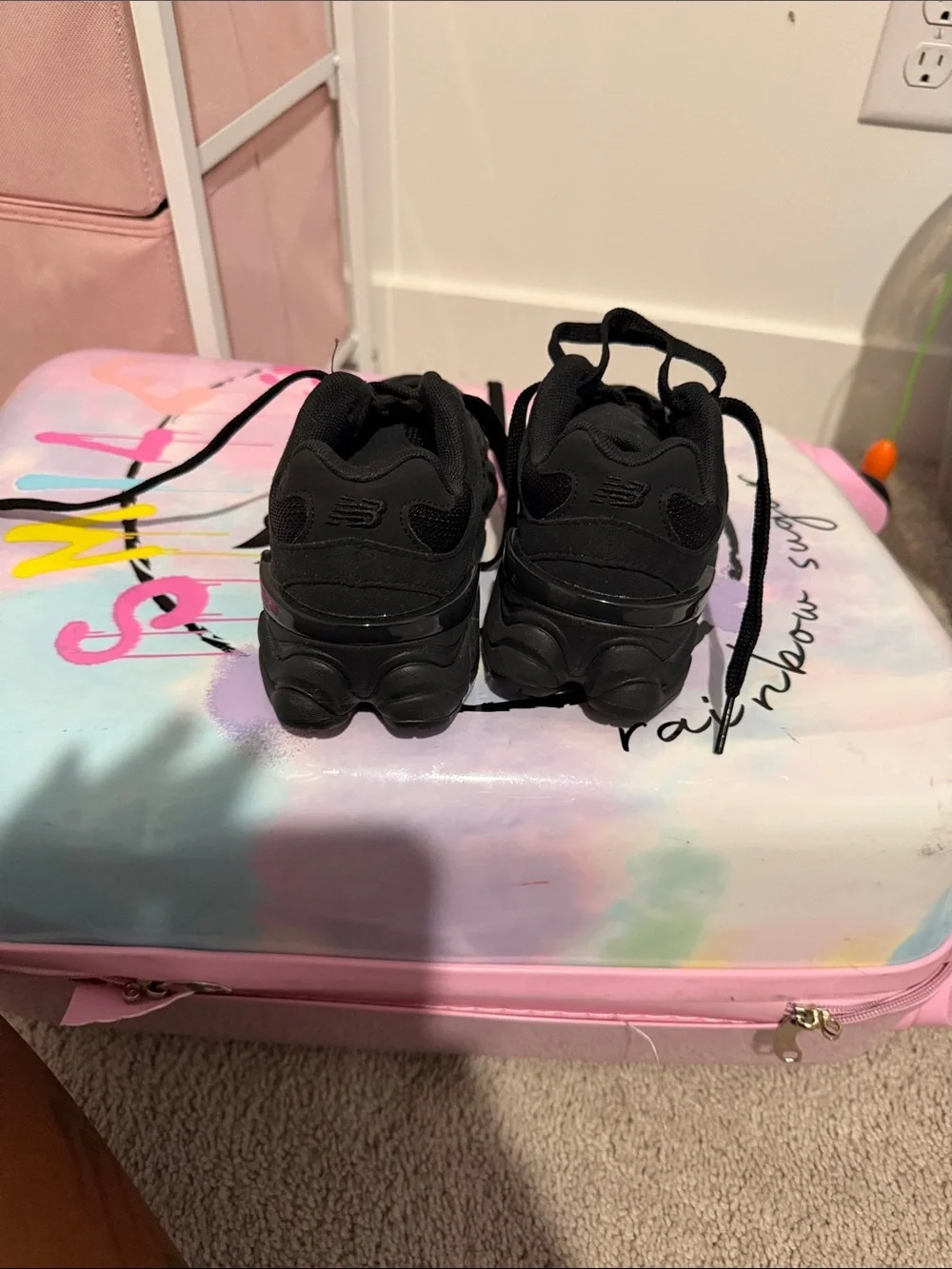 New Balance Black Kids' Lace-Up Sneakers